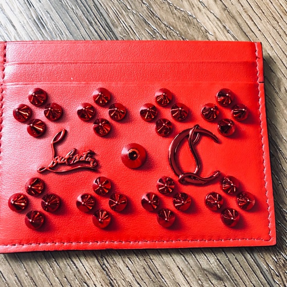 LOUBOUTIN-AUTHENTIC NWT Red Leather Card Holder - Picture 6 of 12